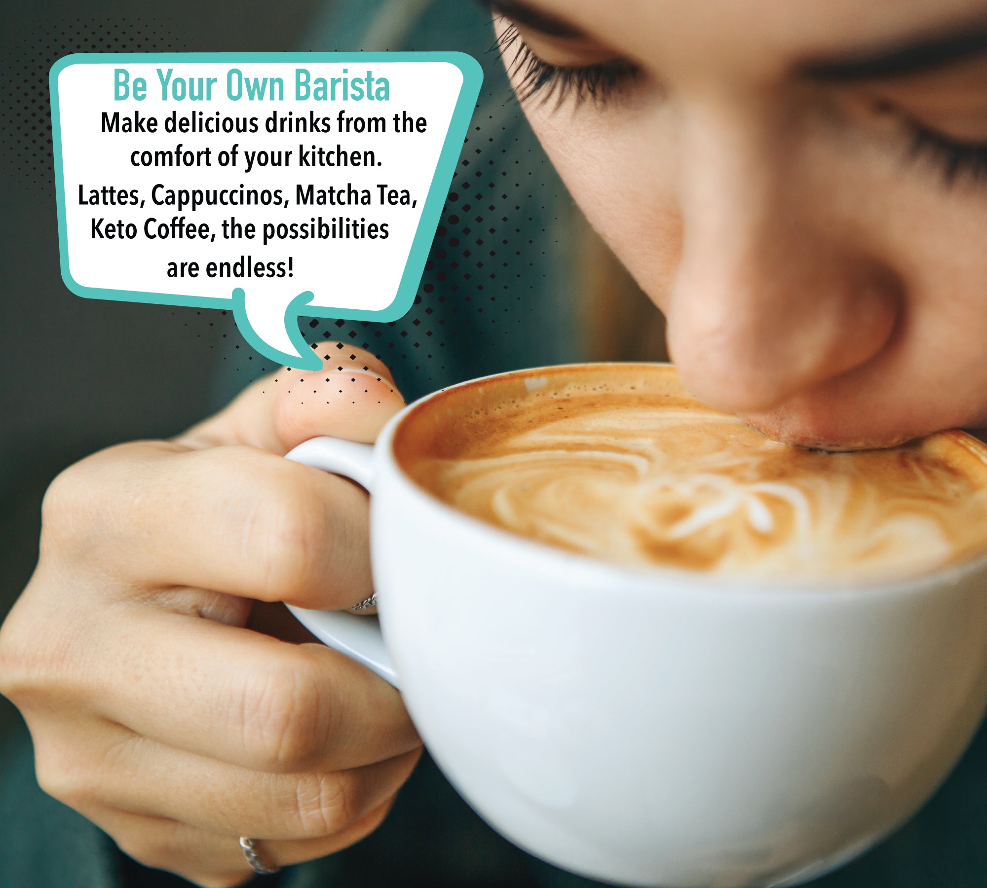 Elementi Handheld Milk Frother (Ultra Black)