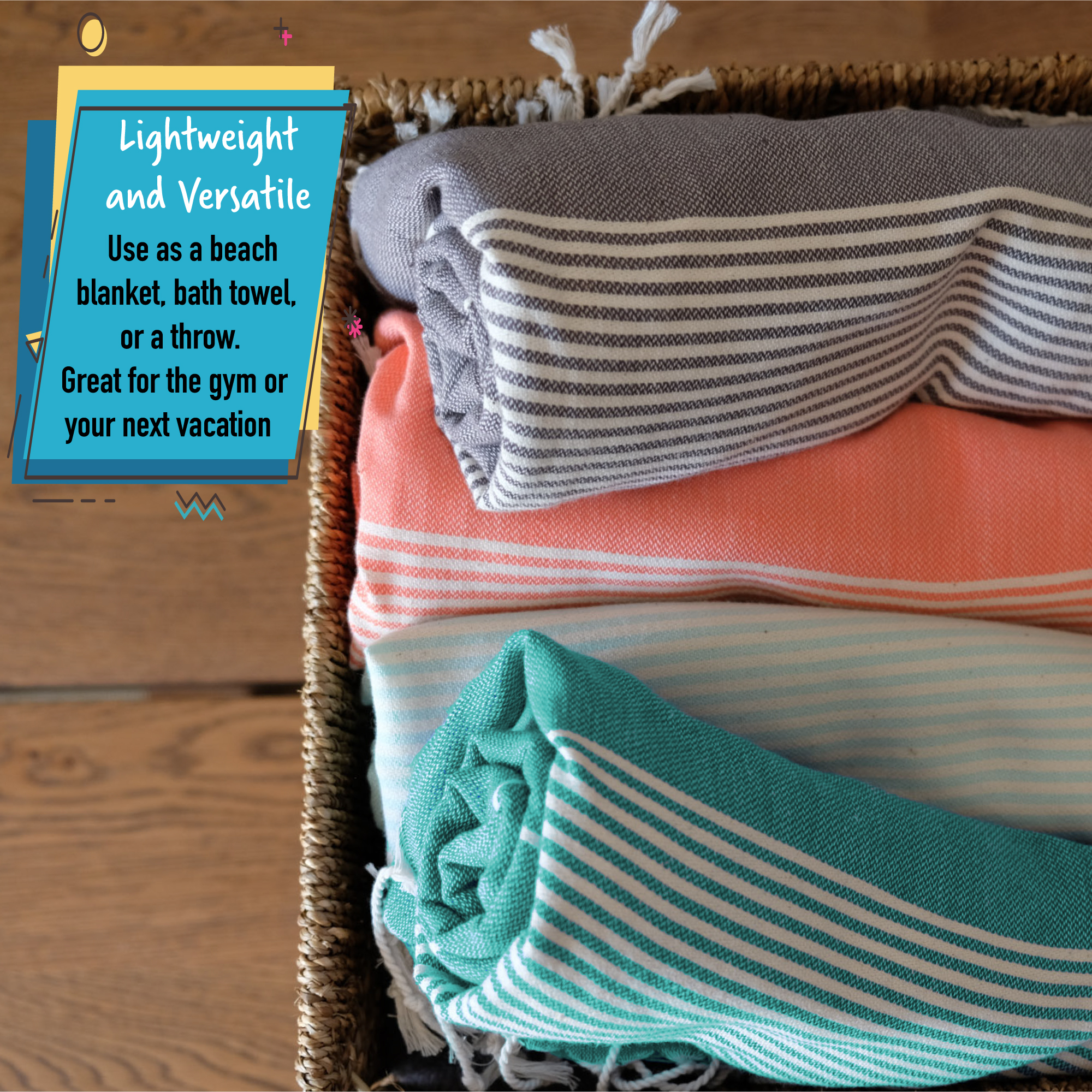 SunSpun Turkish Beach Towel (Aqua)