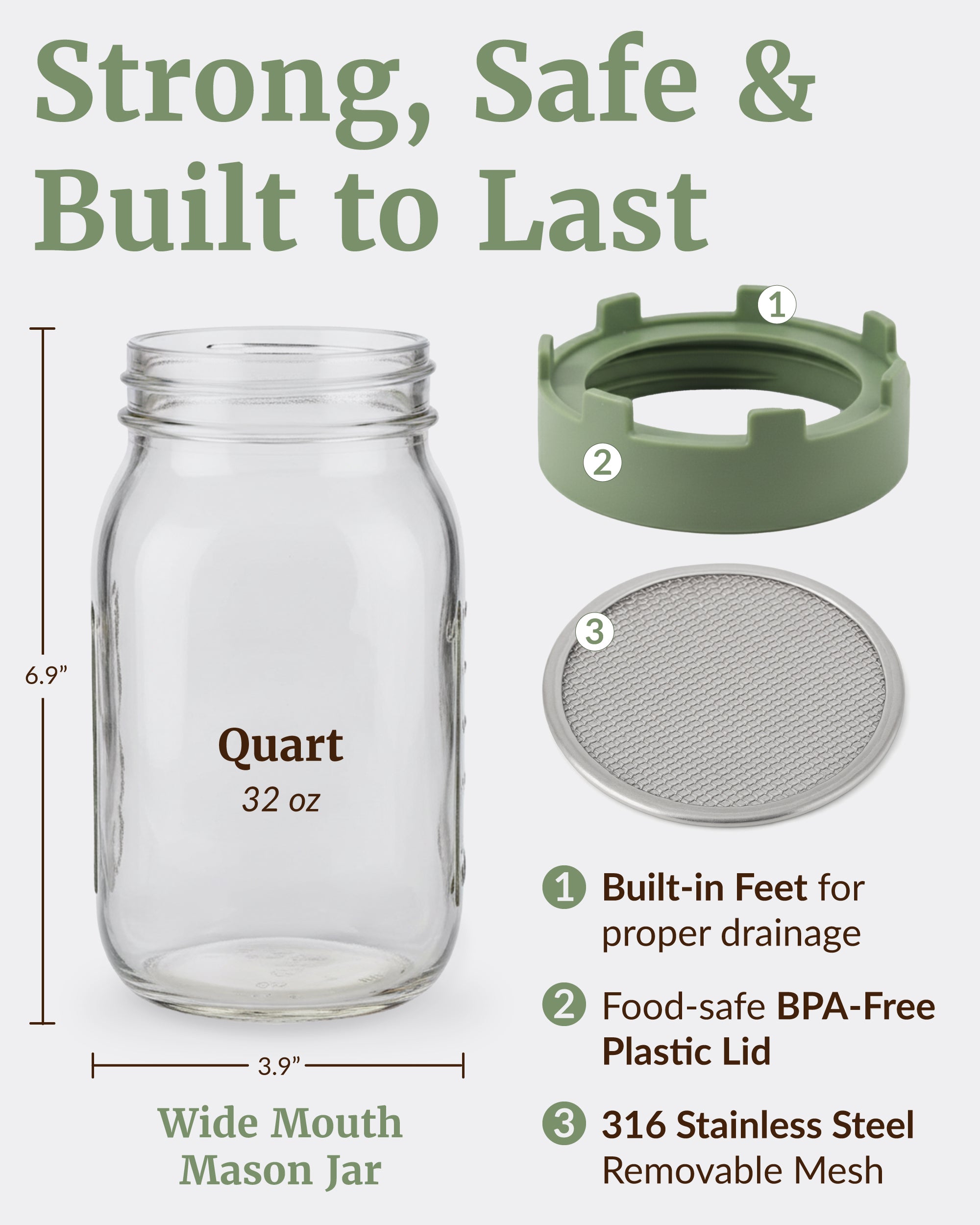 Elementi Sprouting Jar Kit - Set of 4