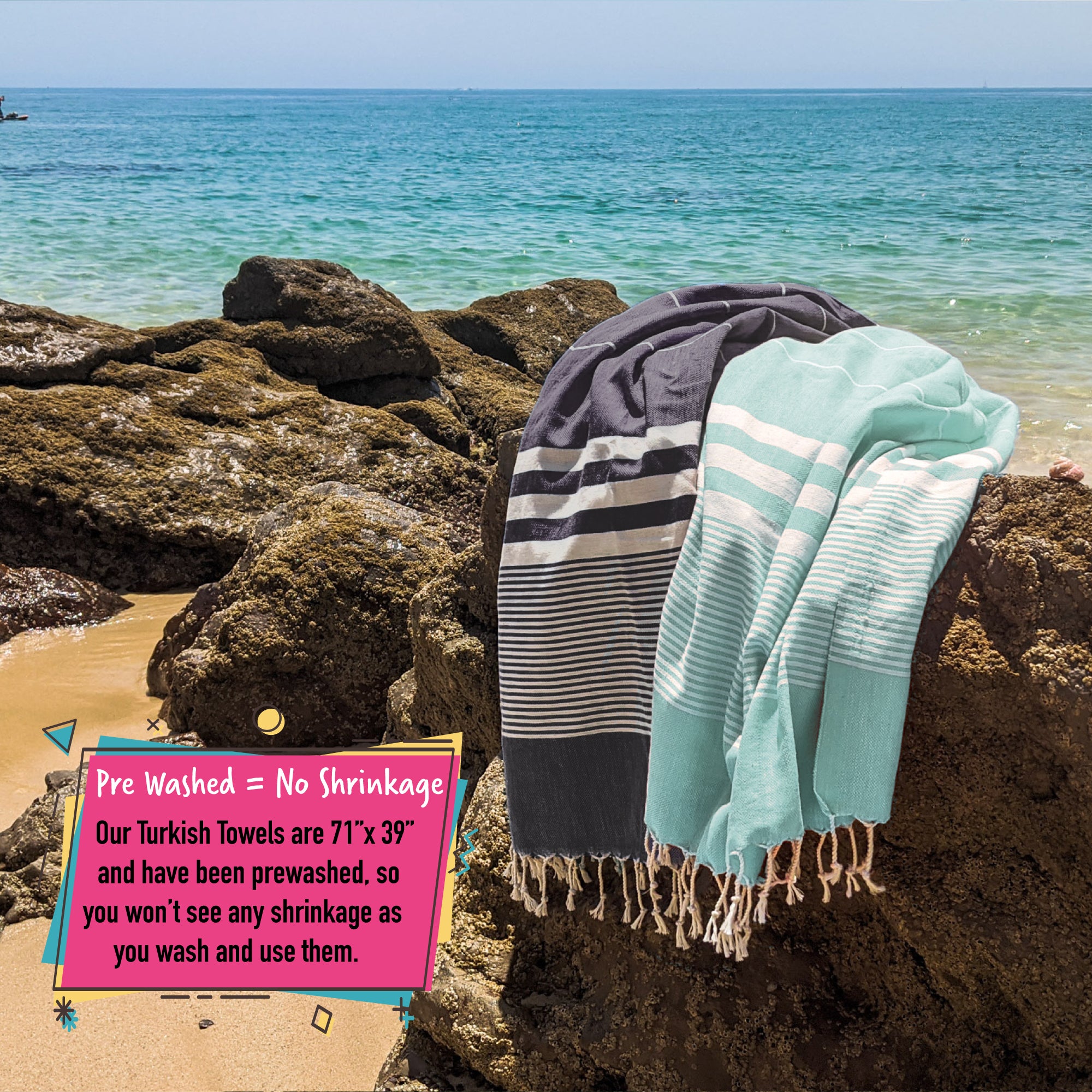 SunSpun Turkish Beach Towel (Aqua)