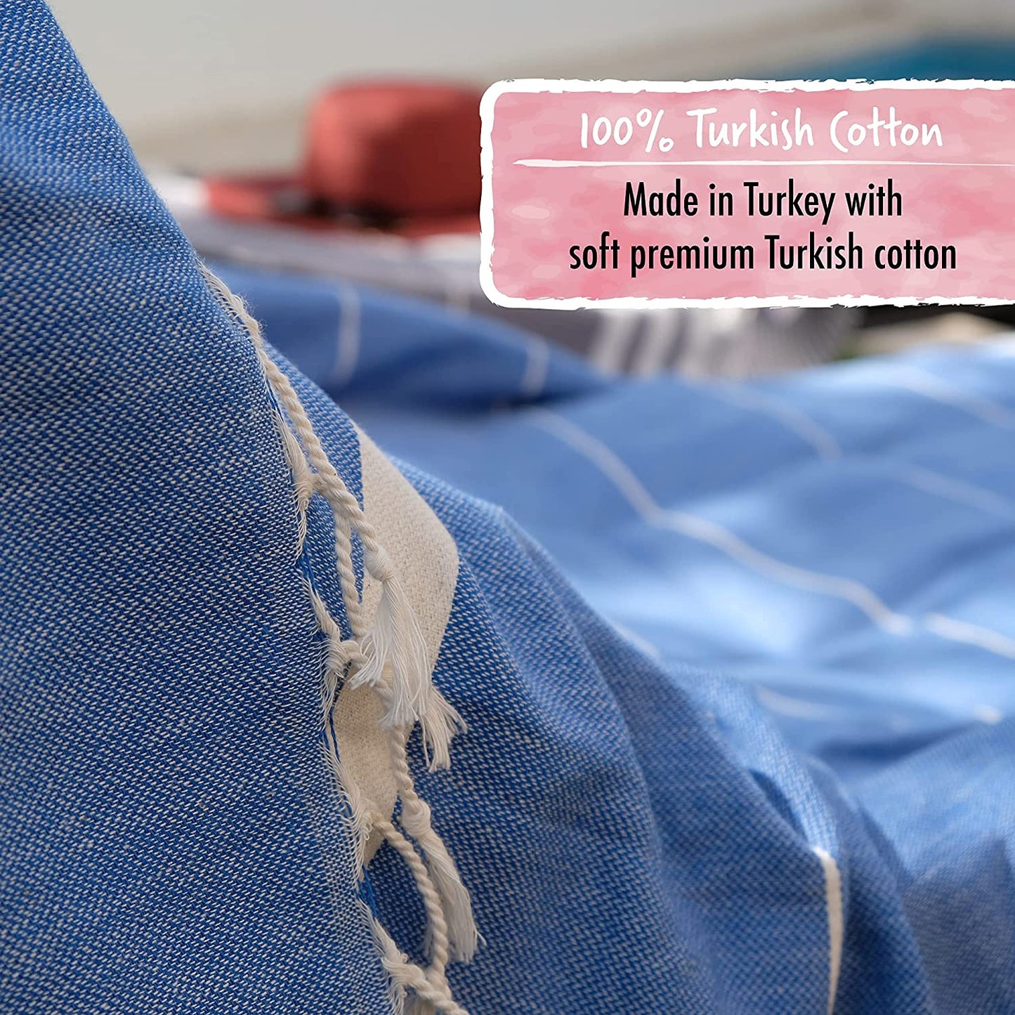Elementi Turkish Beach Towel by SunSpun Linens (Red)