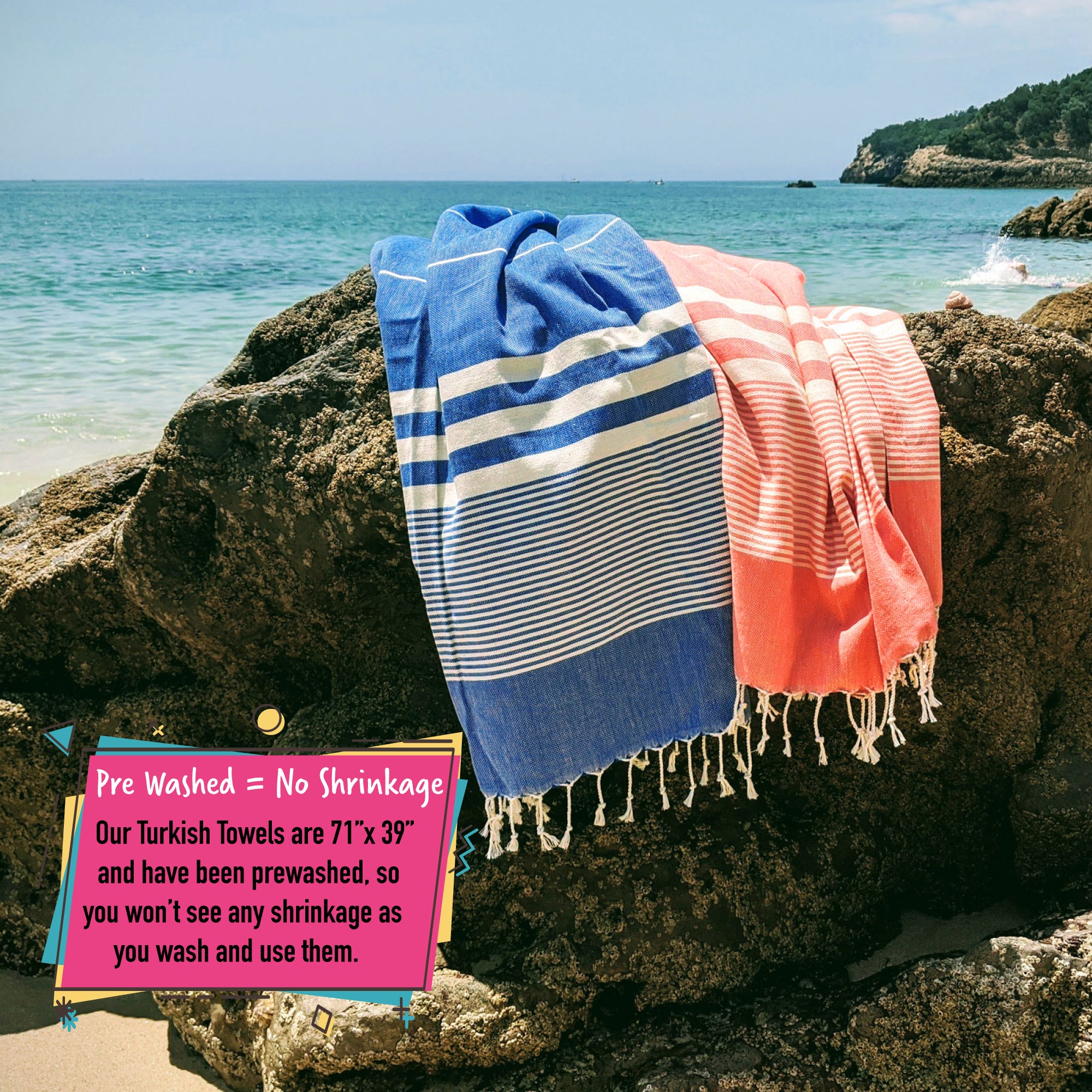 SunSpun Turkish Beach Towel (Blue)