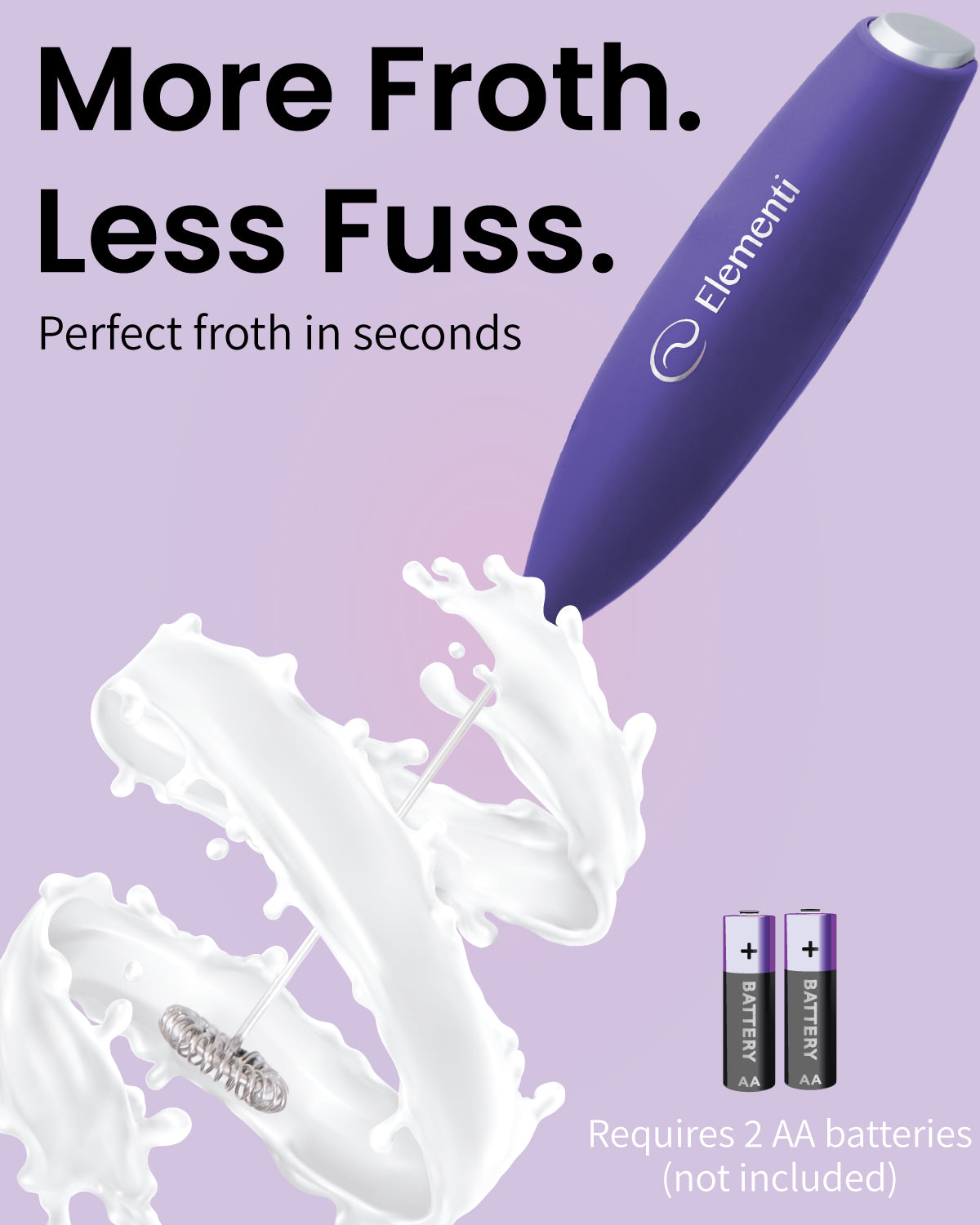 Elementi Handheld Milk Frother (Periwinkle)