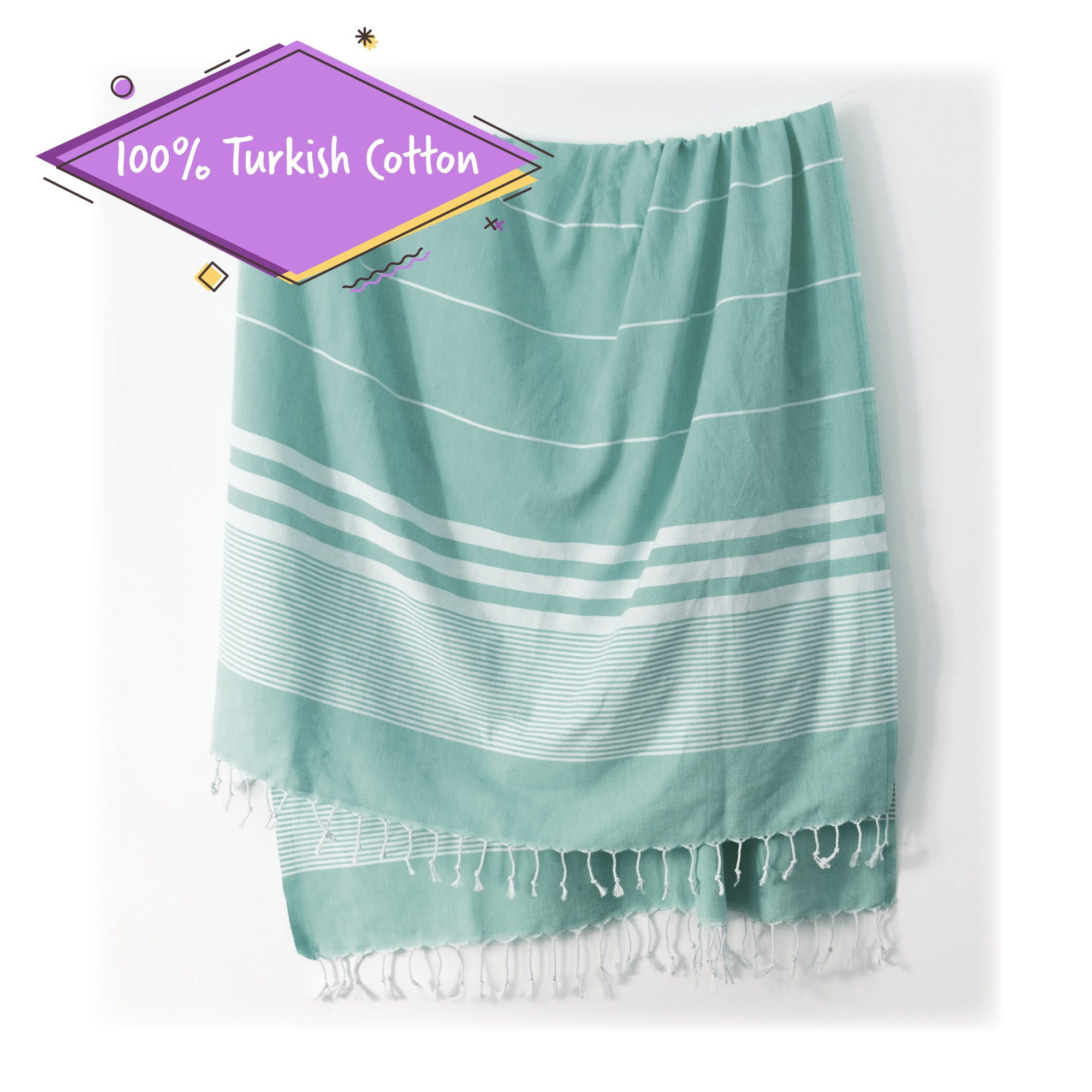 SunSpun Turkish Beach Towel (Aqua)