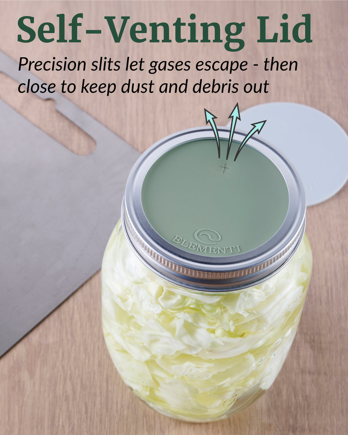 Elementi Fermentation Kit - Set of 2 Silicone Fermenting Lids & Wide Mouth Fermentation Weights