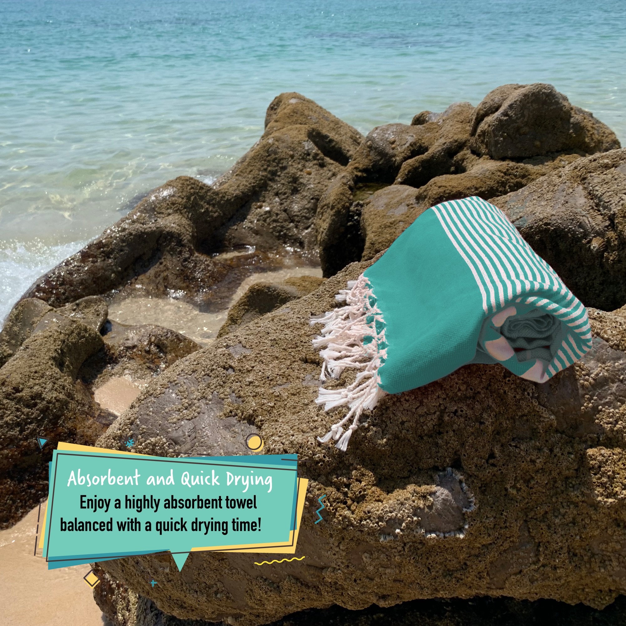 SunSpun Turkish Beach Towel (Green)