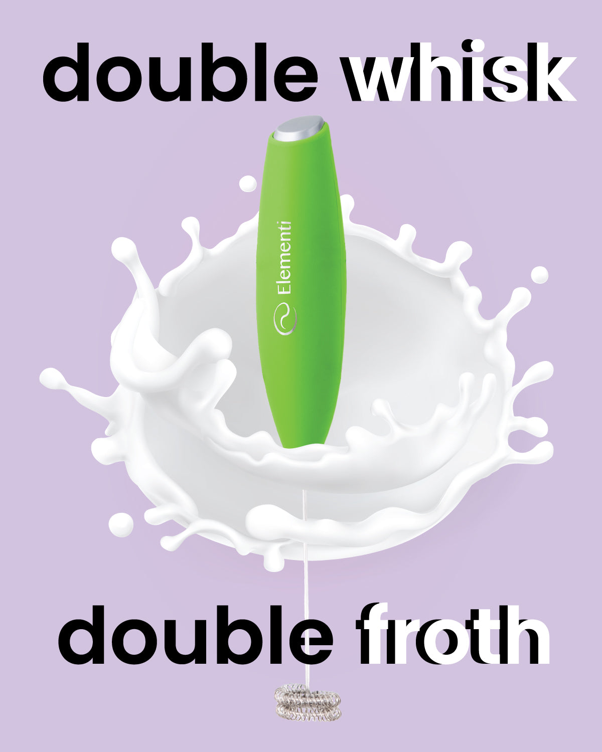 Elementi Handheld Milk Frother Double Whisk