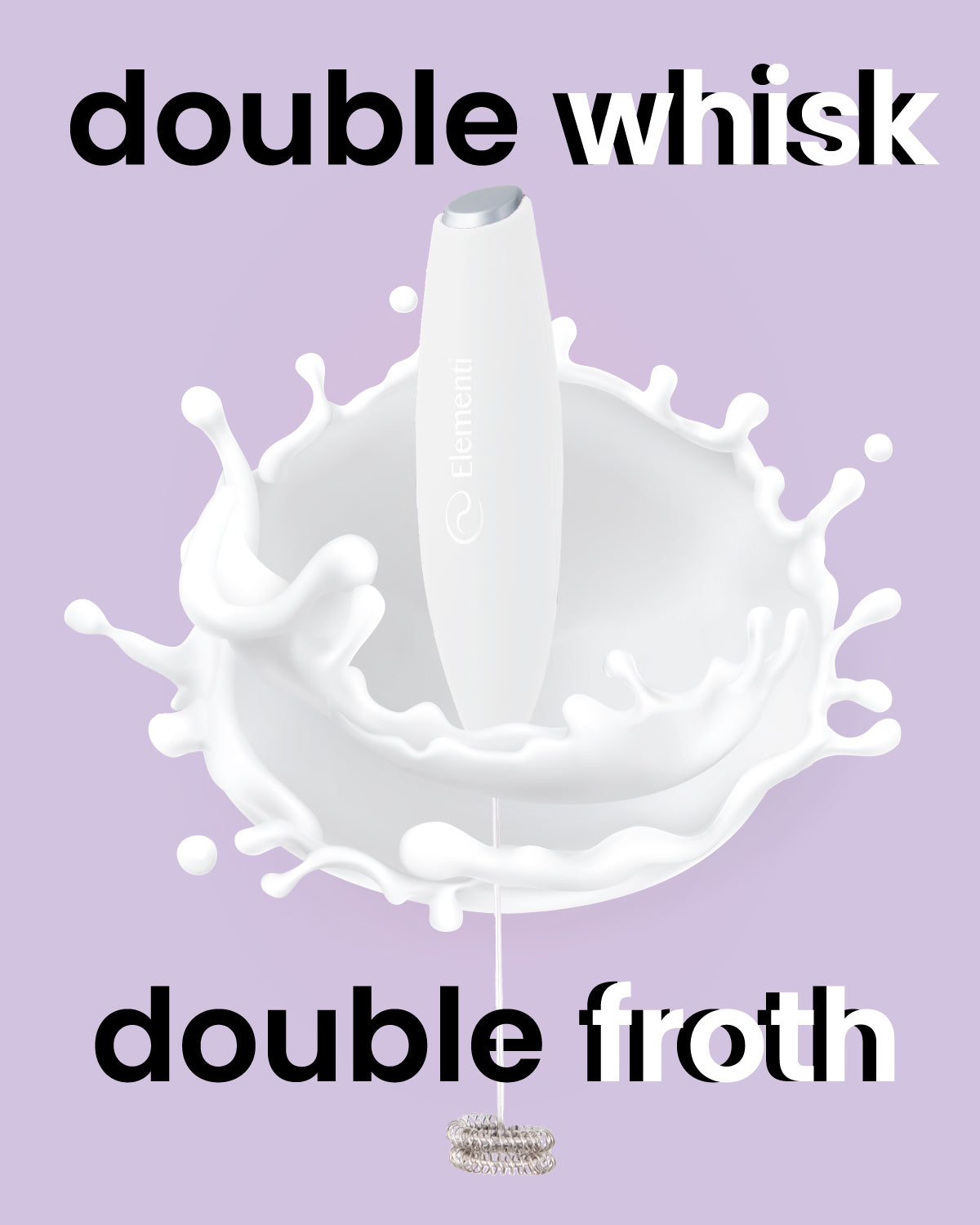 Elementi Handheld Milk Frother Double Whisk