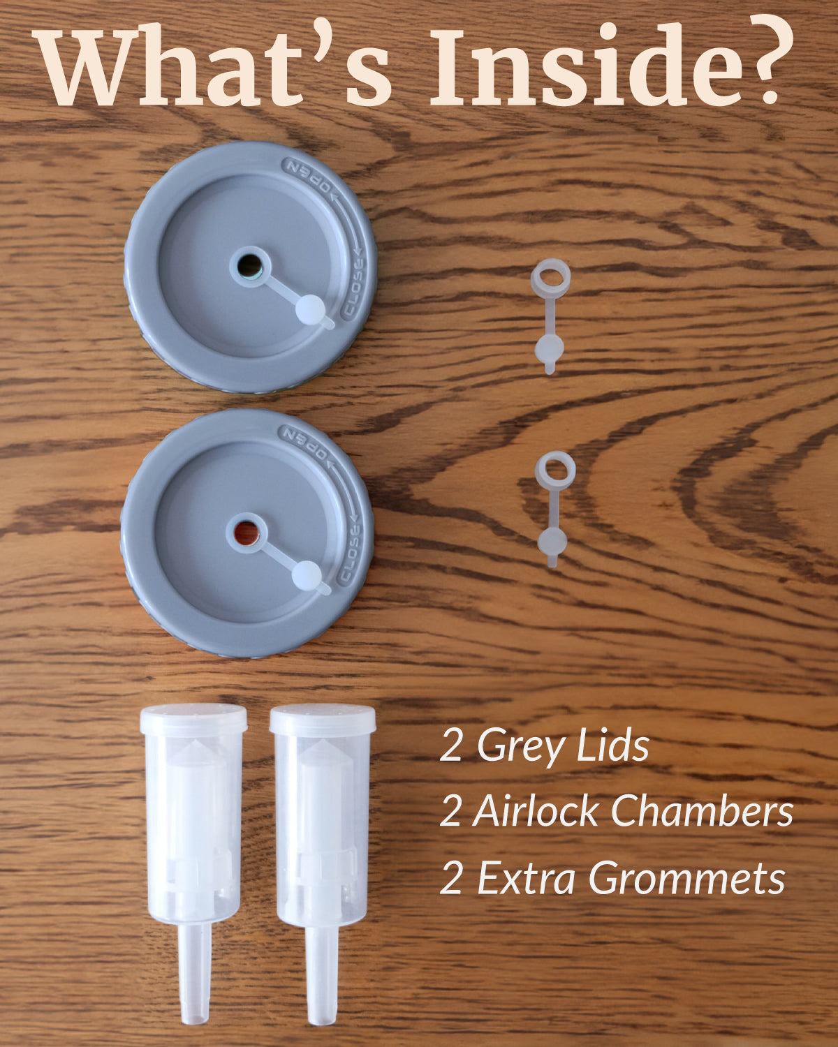 Elementi Fermentation Lids Set of 2 (Grey)