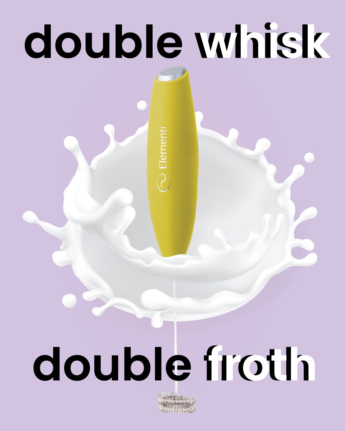 Elementi Handheld Milk Frother Double Whisk