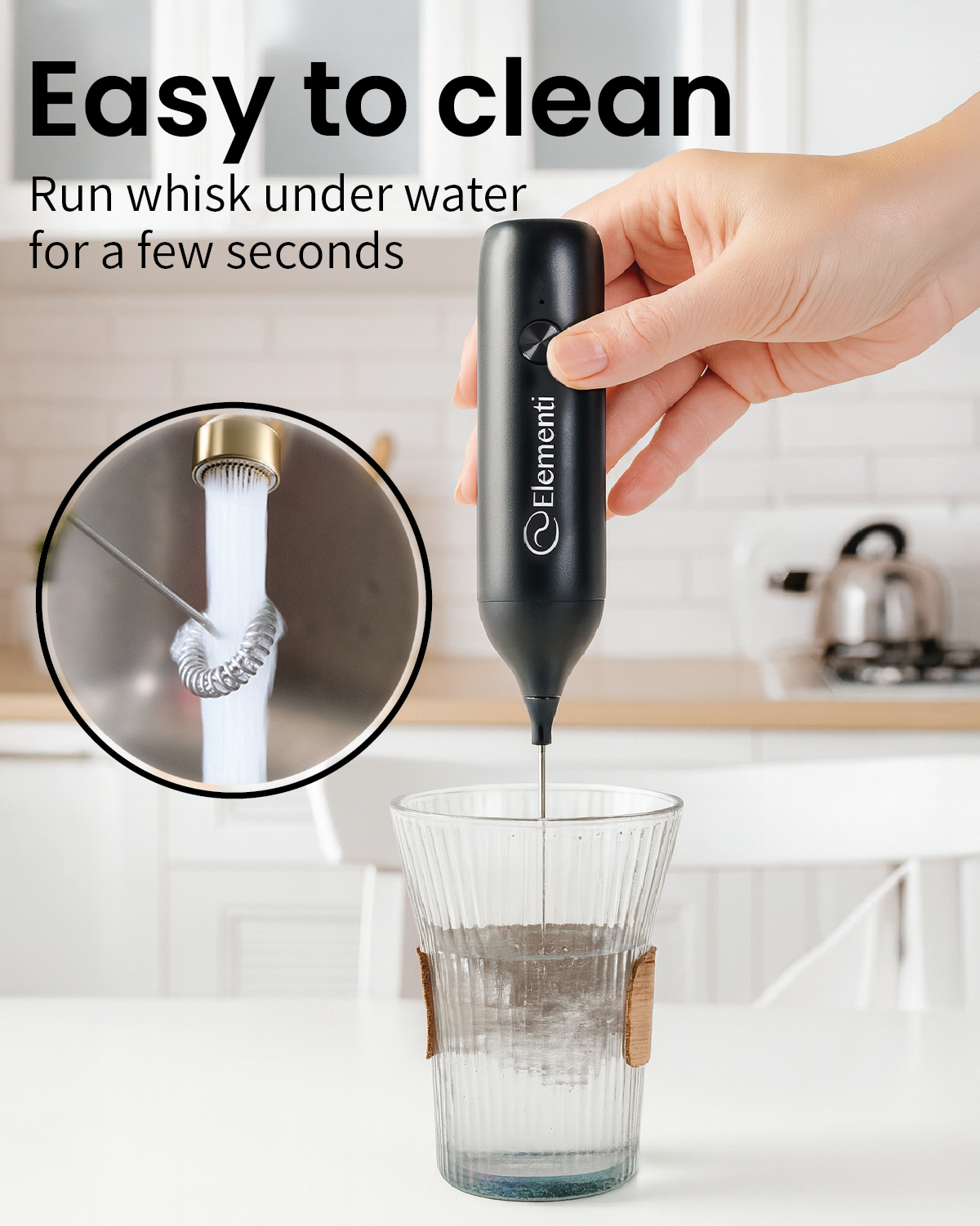 Elementi Rechargeable Milk Frother Wand