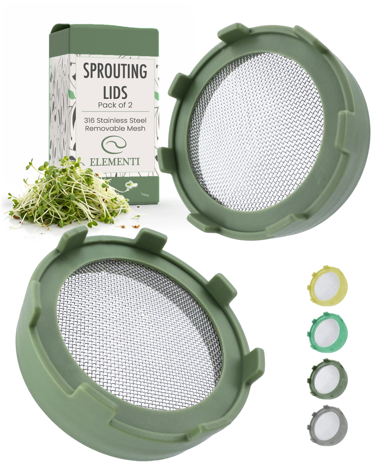 Elementi Sprouting Lids - Set of 2
