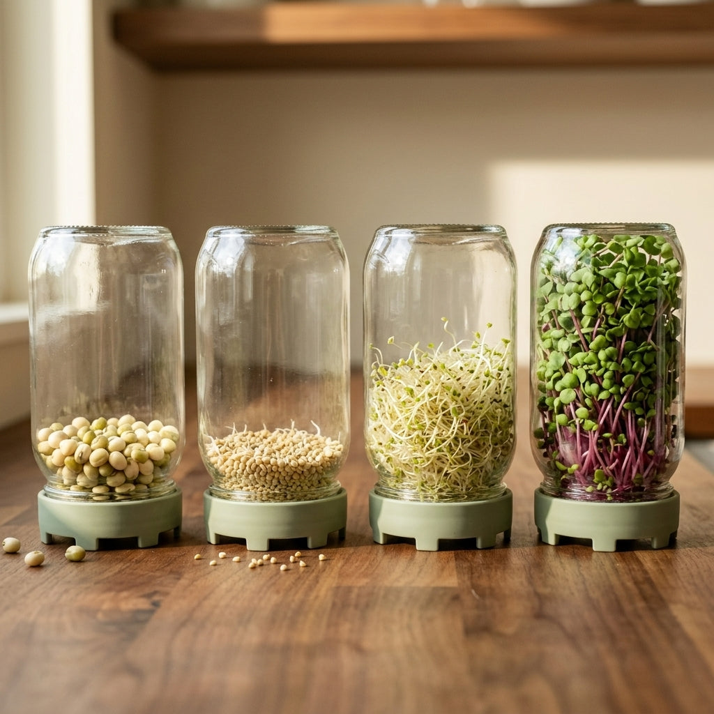 Four wide-mouth jars
