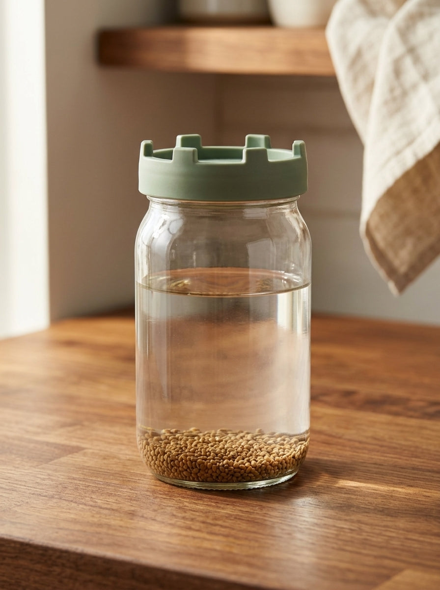 Day 1 — Add seeds. Rinse once.