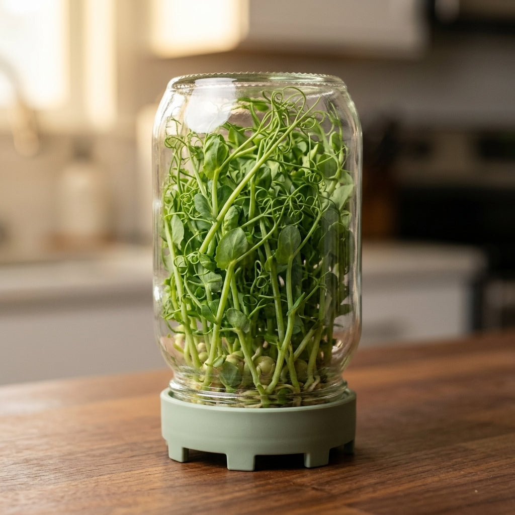 Pea shoots sprouts โ harvest stage