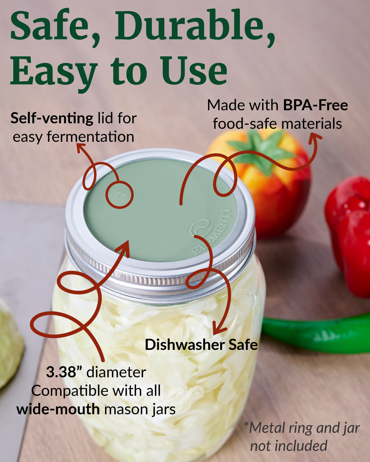 Elementi Fermentation Silicone Lids