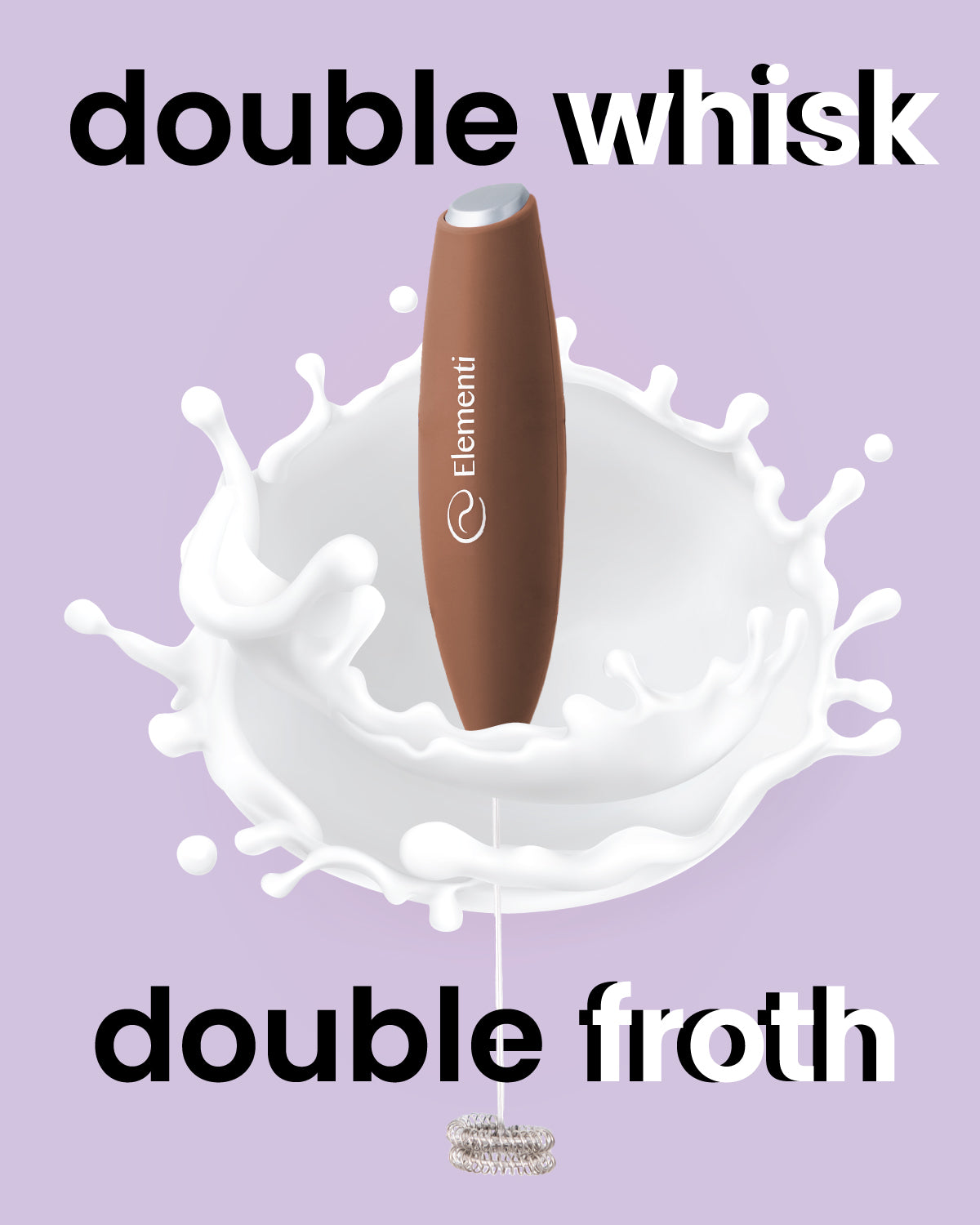Elementi Handheld Milk Frother Double Whisk