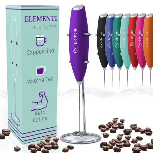 Elementi Milk Frother Handheld (Purple)