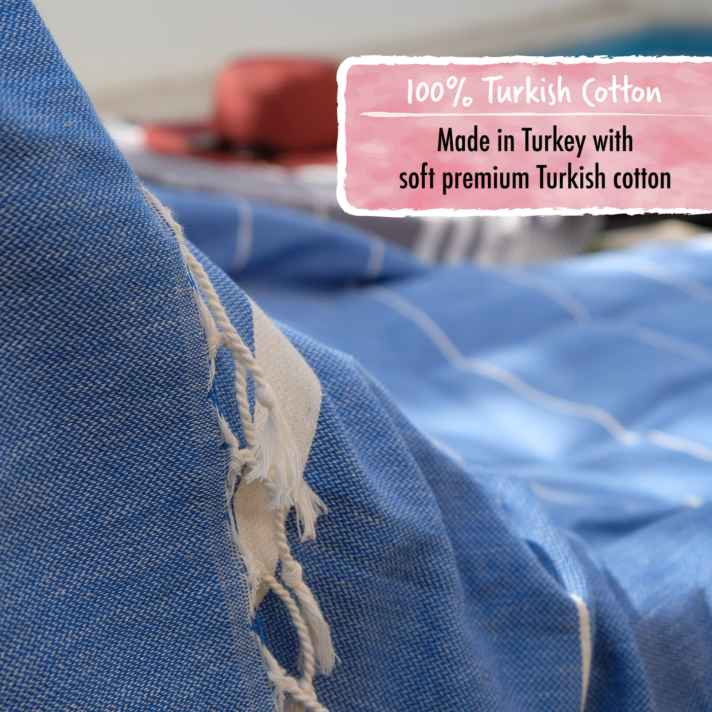 Elementi Turkish Beach Towel by SunSpun Linens (Blue)
