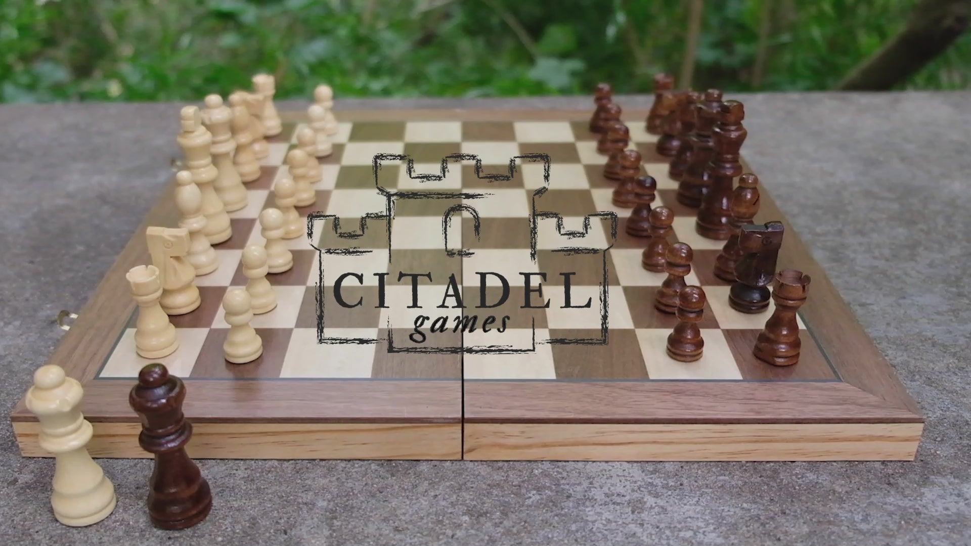 Magnetic Wooden Chess Board Set for Adults and Kids - 15 inch