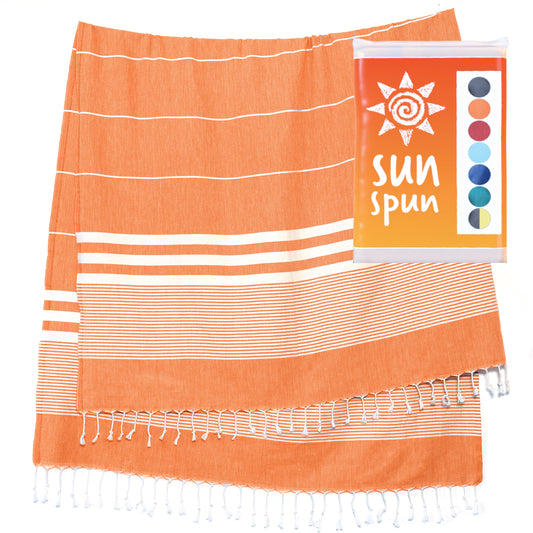 Elementi Turkish Beach Towel by SunSpun Linens (Coral)