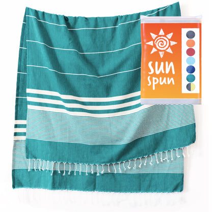 Elementi Turkish Beach Towel by SunSpun Linens (Green)