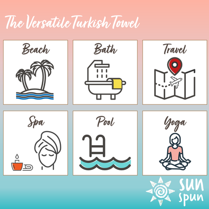 Elementi Turkish Beach Towel by SunSpun Linens (Yellow & Grey)
